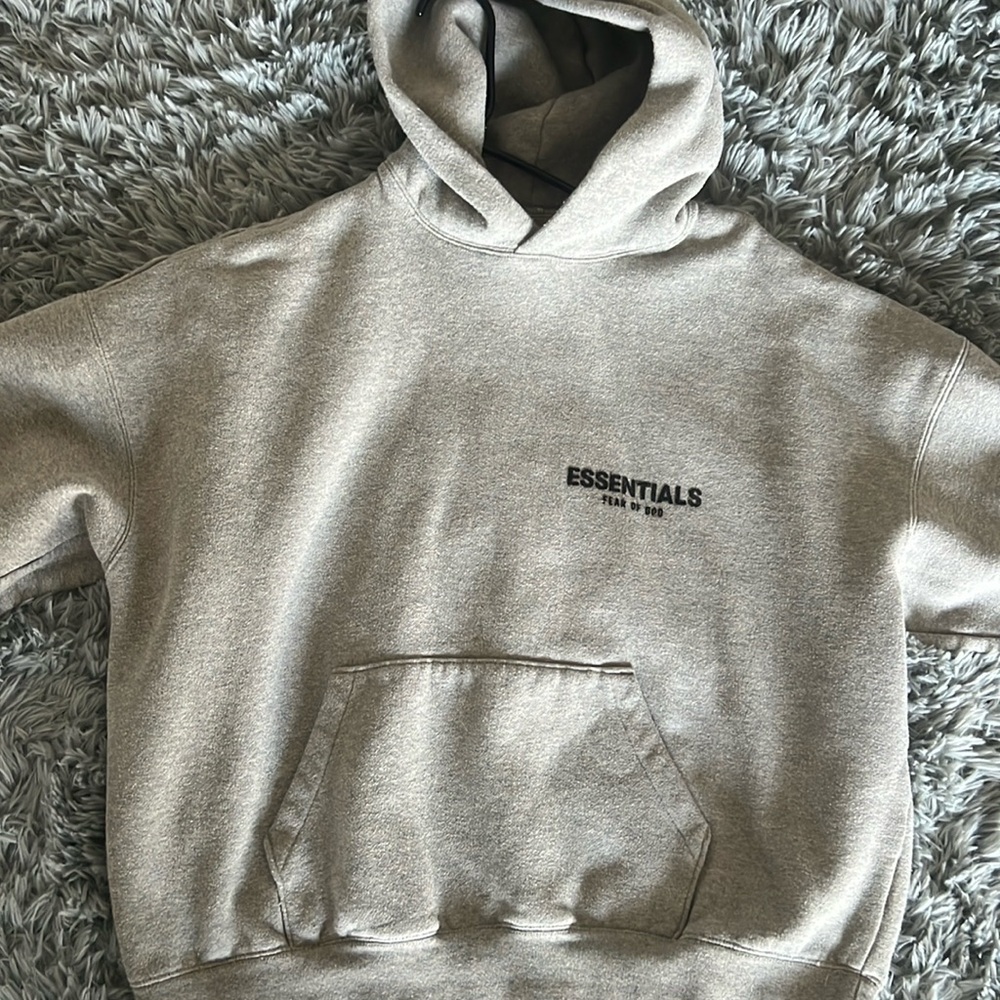 Authentic Essentials Fear Of God gray hoodie. Size small in men’s.